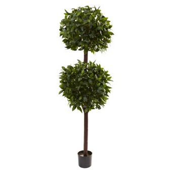 nearly natural 6-ft. Potted Sweet Bay Double Ball Topiary - Indoor & Outdoor