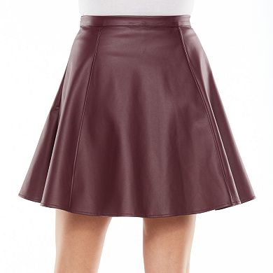 LC Lauren Conrad Faux-Leather Circle Skirt - Women's