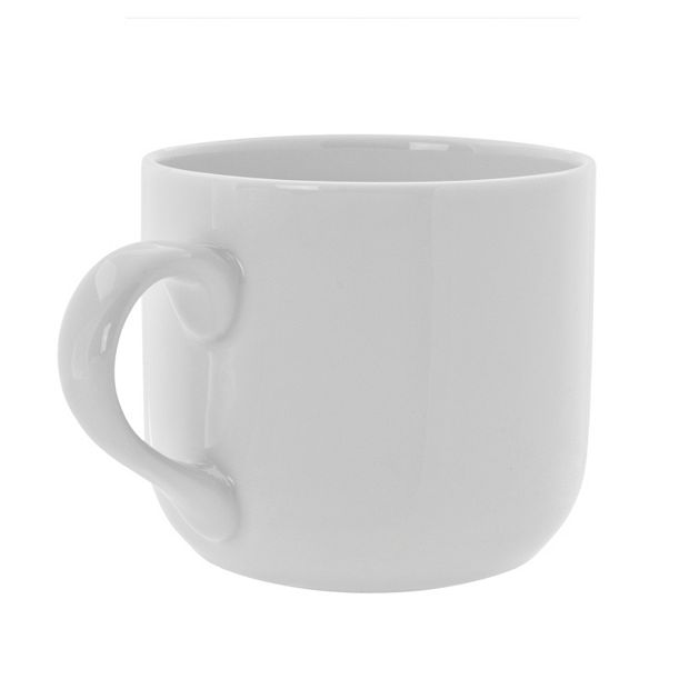 10 Strawberry Street White Ceramic Latte Mug, 16 Oz.