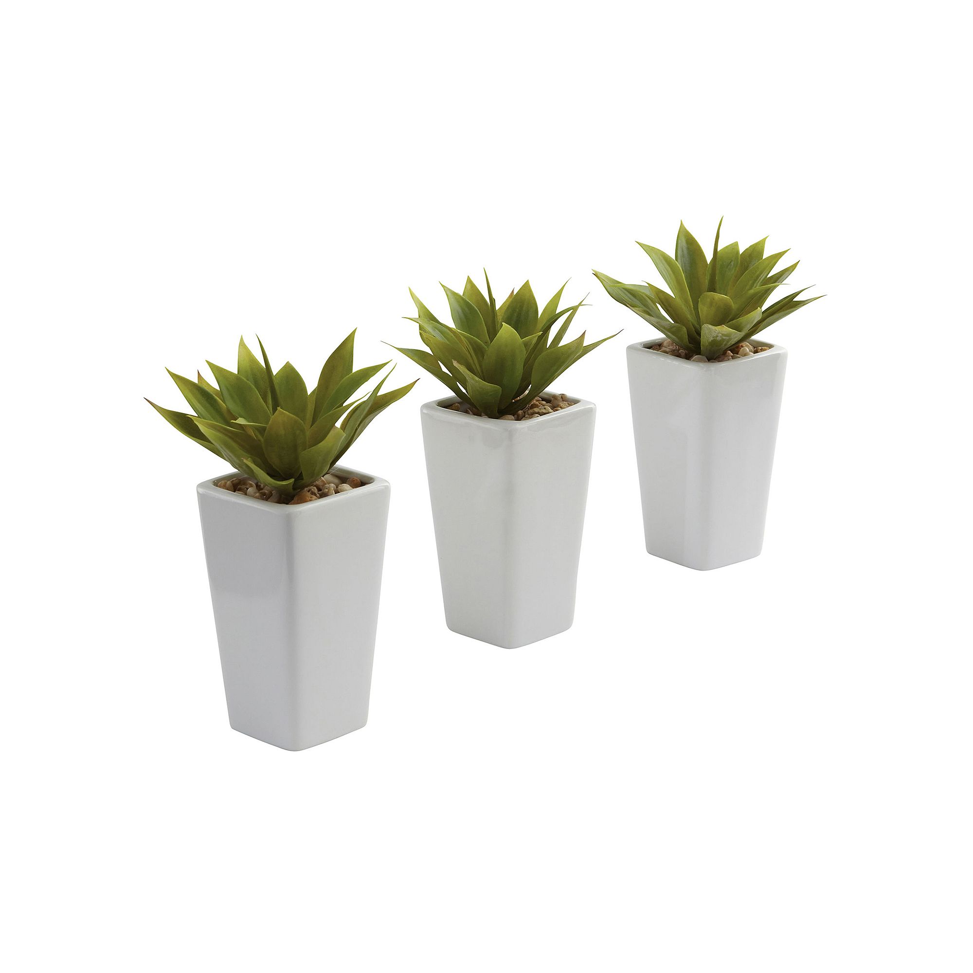 nearly natural Artificial Mini Agave Arrangement 3-piece Set, Green