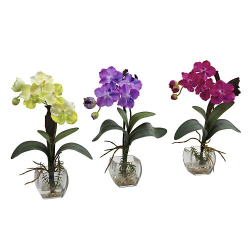 nearly natural 3-pc. Vanda Orchid Floral Arrangement Set