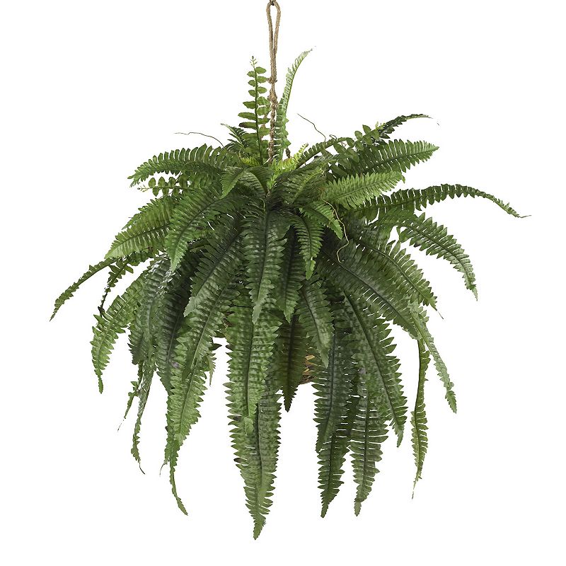 Nearly Natural Large Boston Fern Hanging Basket