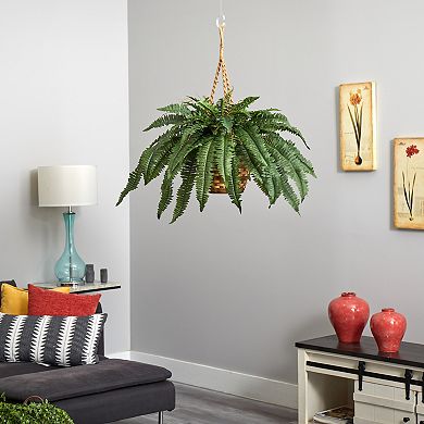 nearly natural Boston Fern Hanging Plant