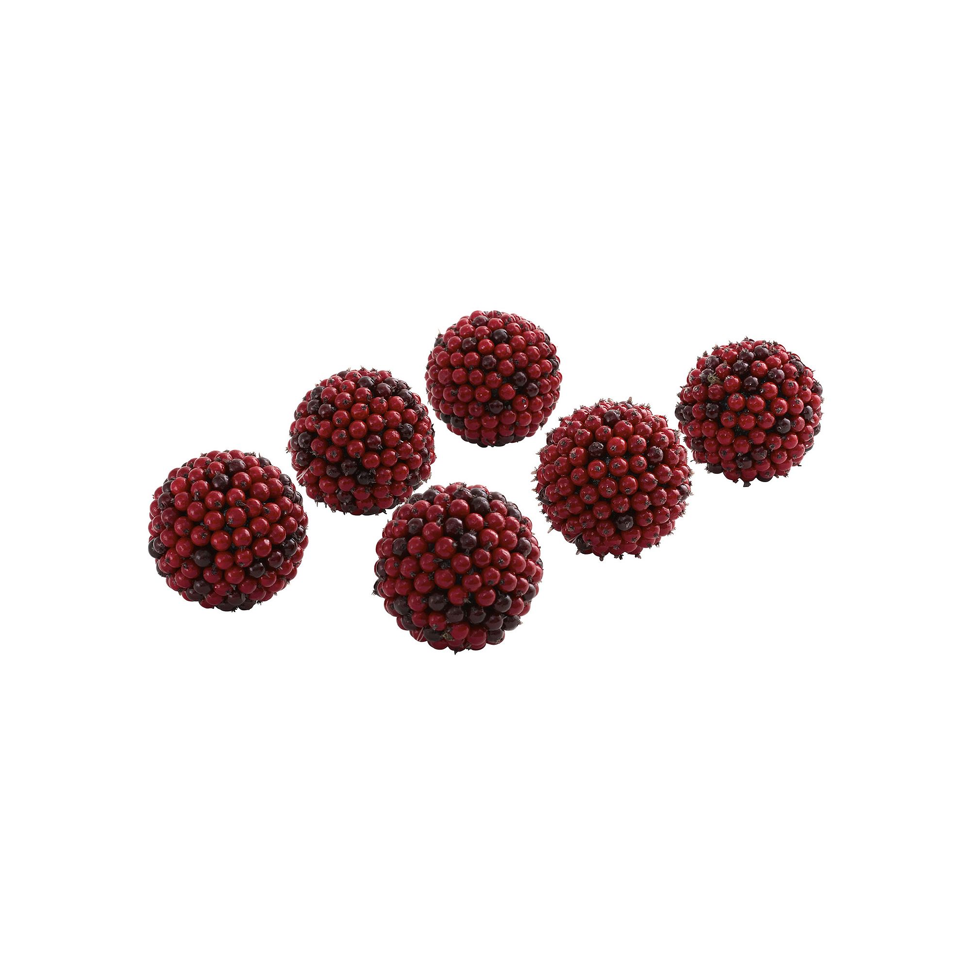 nearly natural 6-pc. Berry Ball Set, Red