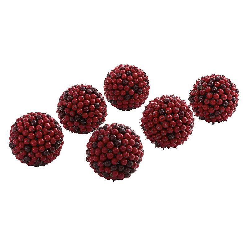nearly natural 6-pc. Berry Ball Set, Red