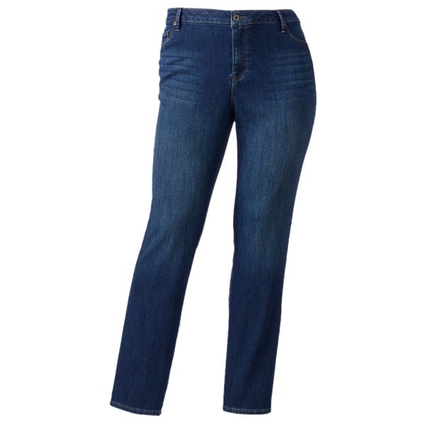 Plus Size Sonoma Goods For Life® Slim Straight-Leg Knit Jeans