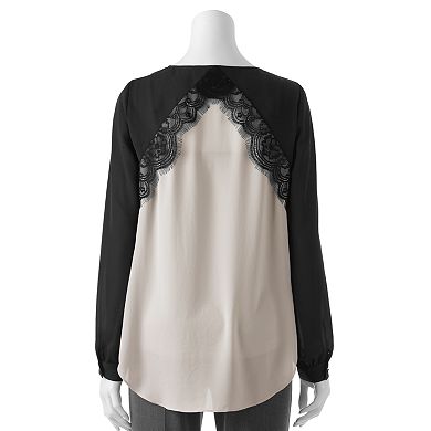 Apt. 9® Lace Chiffon Top - Women's