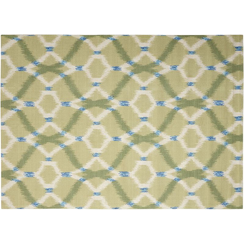Waverly Sun N' Shade Abstract Trellis Indoor Outdoor Rug, Green, 5X8 Ft