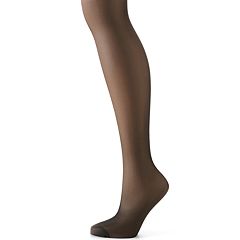 Hanes Silk Reflections Women's Lace Top Thigh High, Jet, C/D
