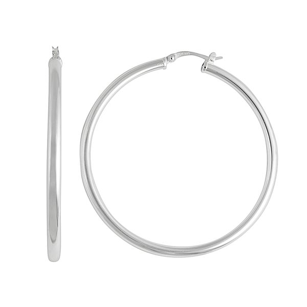 Silver Classics Sterling Silver Hoop Earrings