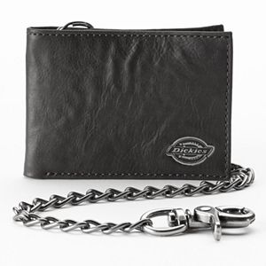 Dickies Slim Bifold Chain Leather Wallet - Men