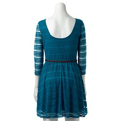 Juniors' Lily Rose Shadow-Striped Dress