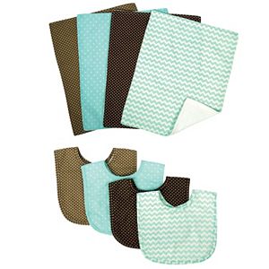 Trend Lab 8-pc. Cocoa Mint Bib & Burp Cloth Set