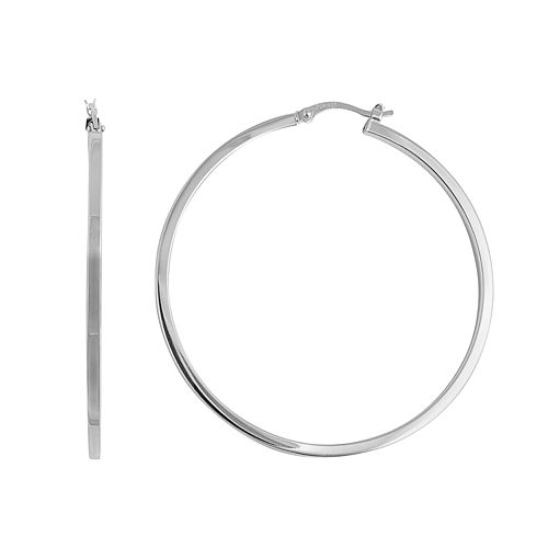 Silver Classics Sterling Silver Hoop Earrings