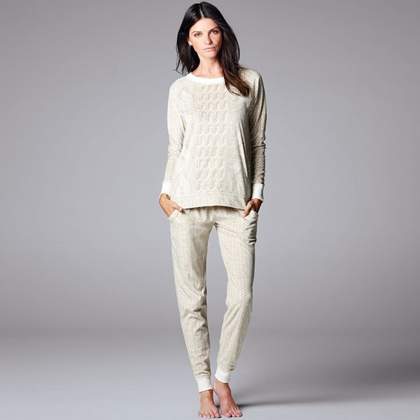 Women's Simply Vera Vera Wang Pajamas: Sheer Frost Microfleece Pajama Set