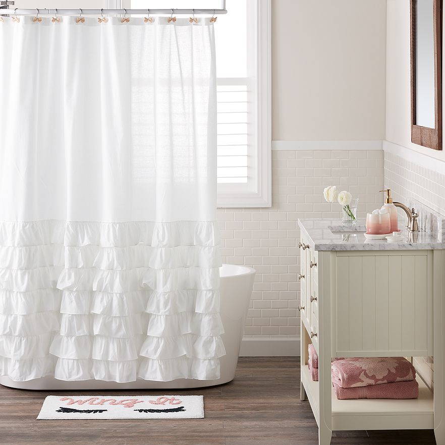 Lc Lauren Conrad Ella Ruffle Fabric Shower Curtain