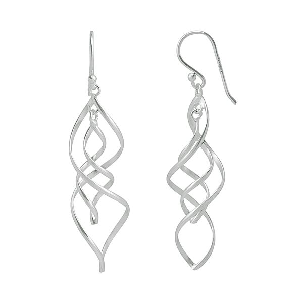 Silver Classics Sterling Silver Twist Drop Earrings