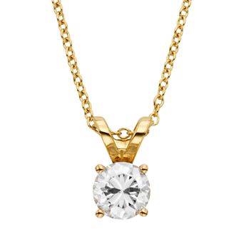 The Regal Collection 1/2 Carat T.W. IGL Certified Diamond 18k Gold Solitaire Pendant Necklace
