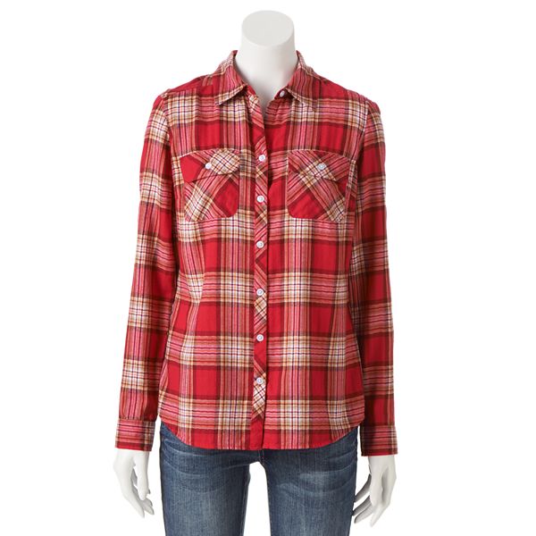 Croft & Barrow® Plaid Flannel Shirt - Women's