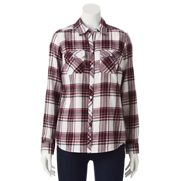 Croft & Barrow® Plaid Flannel Shirt - Women's