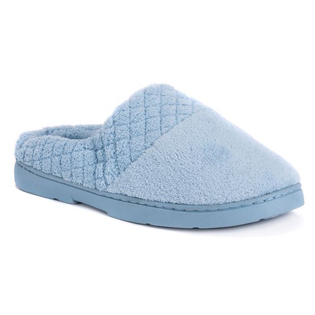Muk Luks Women s Micro Chenille Clog Slippers Blue