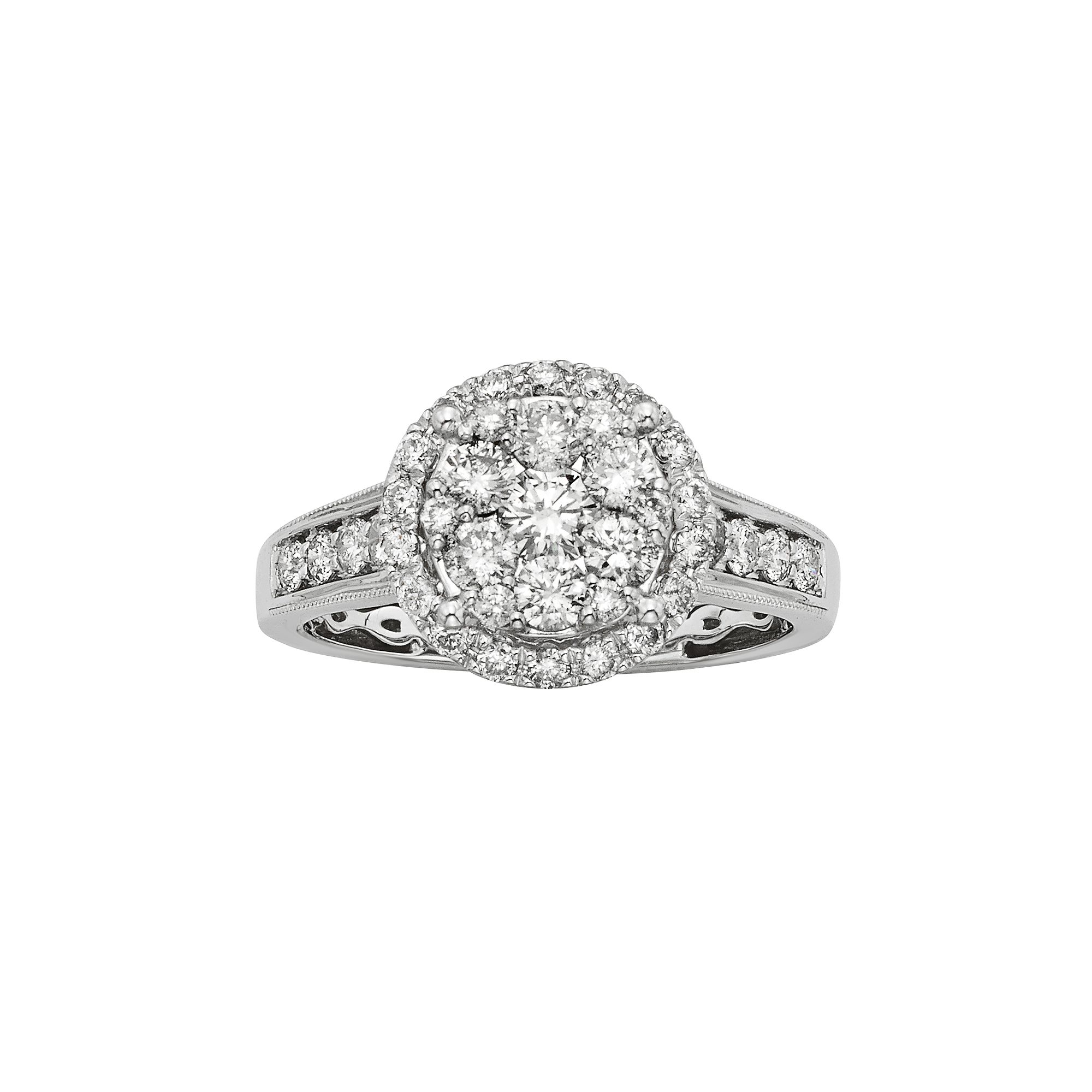 The Regal Collection IGL Certified Diamond Halo Engagement Ring in 14k Whit