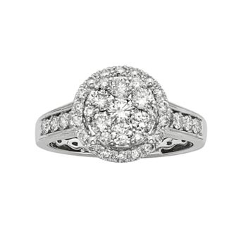 The Regal Collection IGL Certified Diamond Halo Engagement Ring in 14k White Gold (1 ct T.W.)