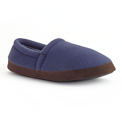 muk luks men's leather berber fleece slippers