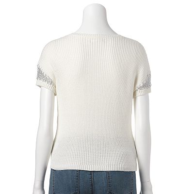 Women s Jennifer Lopez Chain Textured Sweater