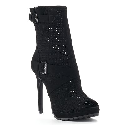 Juicy Couture Women s Perforated Peep Toe Platform Boots