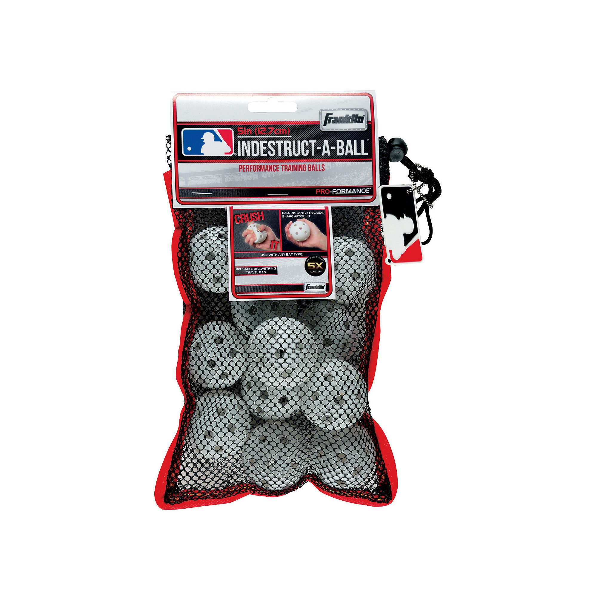 Franklin Sports MLB Indestruct-A-Ball 5-in. Micro Training Baseballs, White