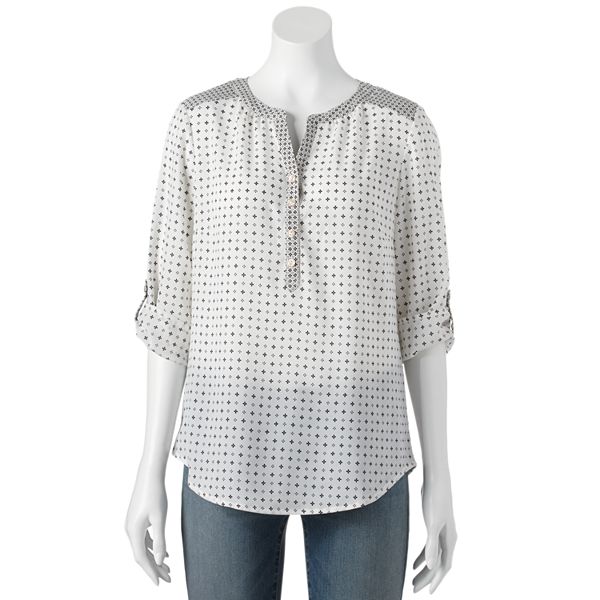 Croft & Barrow® Printed Crepe Blouse - Women's