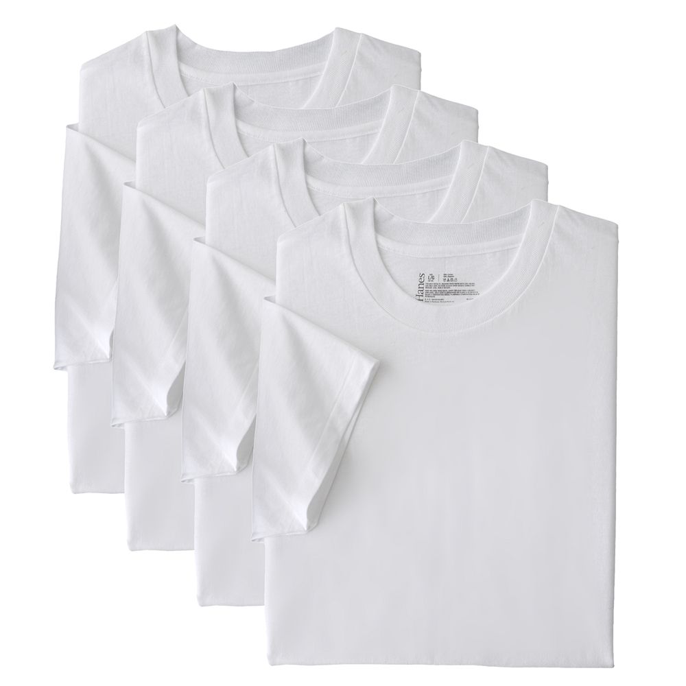 Lot De T-shirts Hanes Homme – 3 Cols V Blancs – Tailles M, L, XL