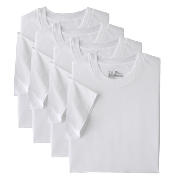 Hanes Ultimate Tall Man Cotton Crewneck T-Shirt Pack - White, 4 pk - Kroger