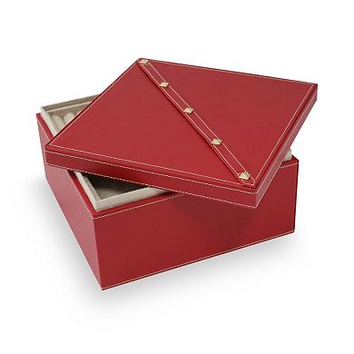 Bey-Berk Stud Leather Jewelry Box