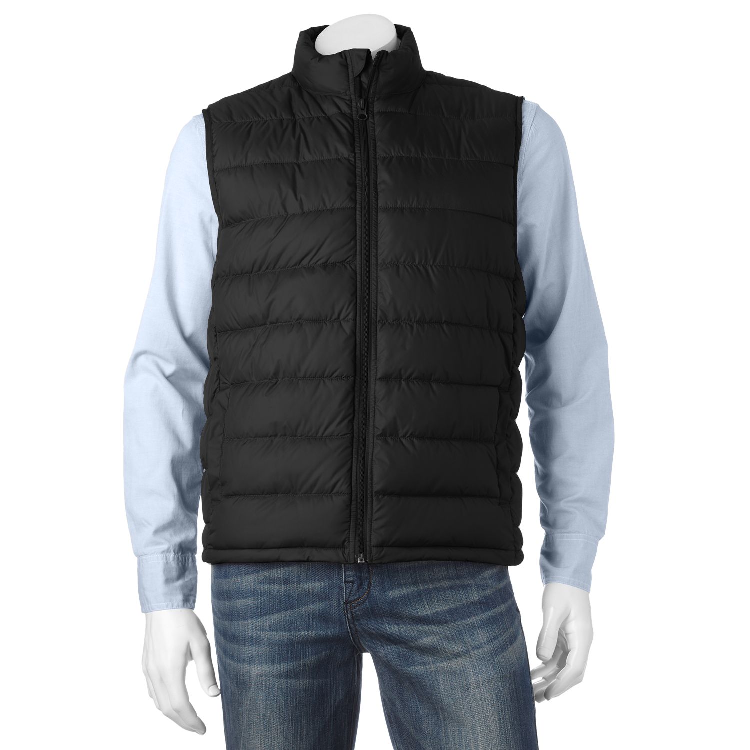 mens bubble vest black