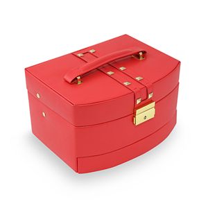 Bey-Berk Stud Leather Jewelry Box & Travel Roll Set