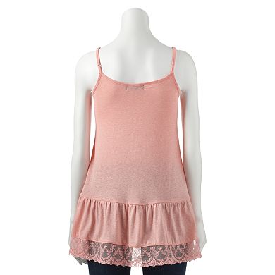 Mason & Mackenzie Lace Bottom Tunic Tank - Juniors