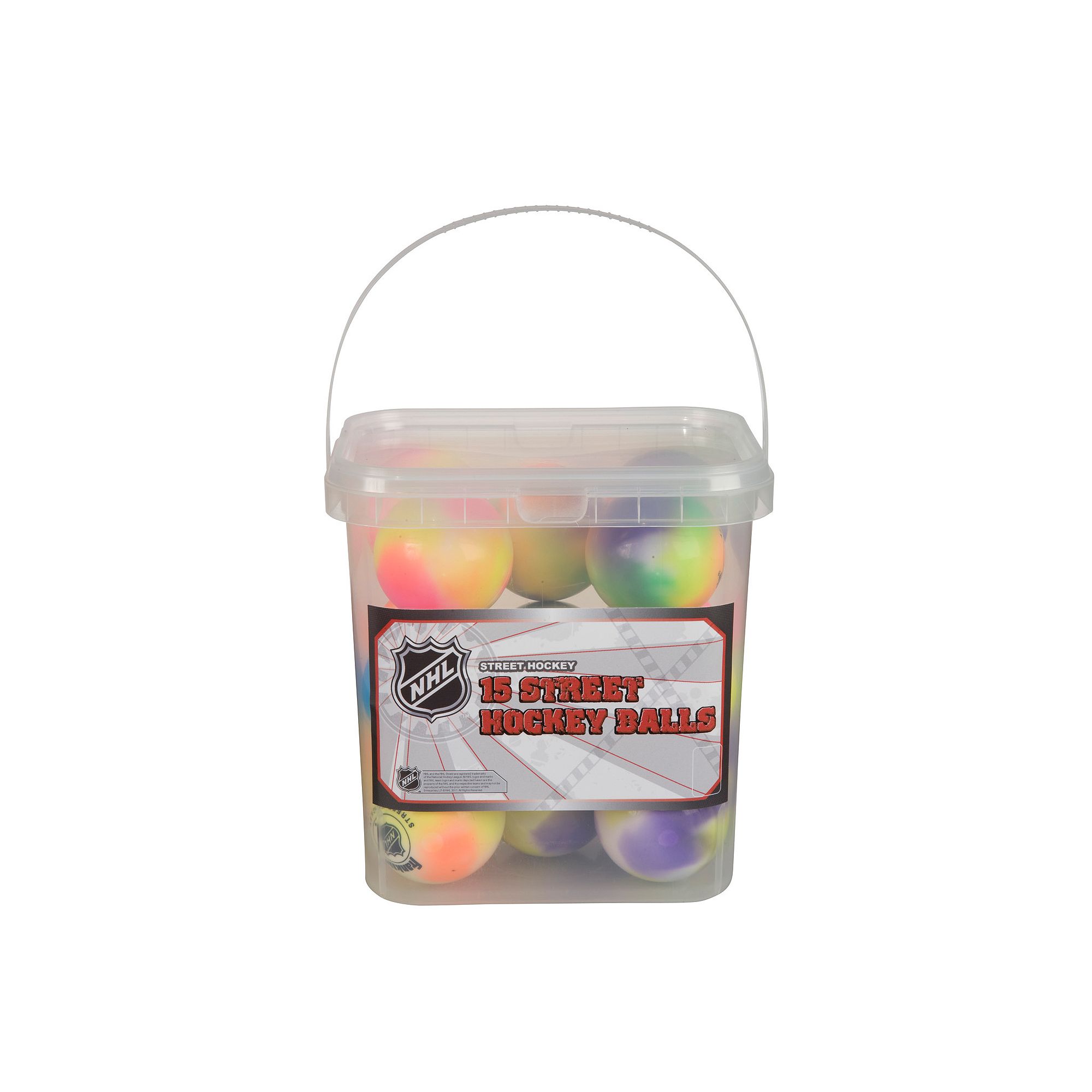 Franklin Sports NHL Extreme Color High Density Street Hockey 15-Ball Bucket