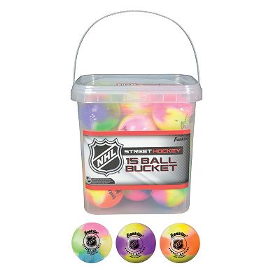 Franklin Sports NHL Extreme Color High Density Street Hockey 15-Ball Bucket