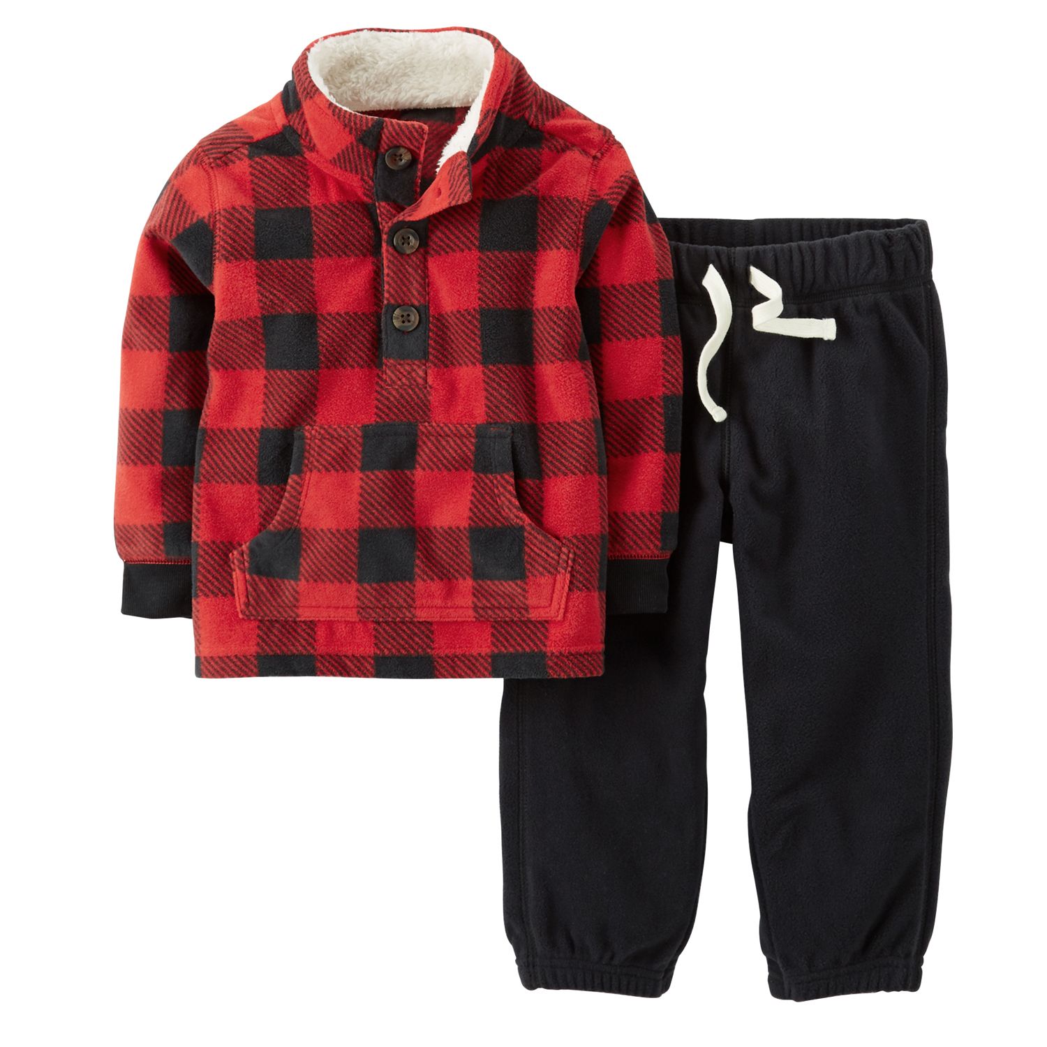 plaid fleece pullover