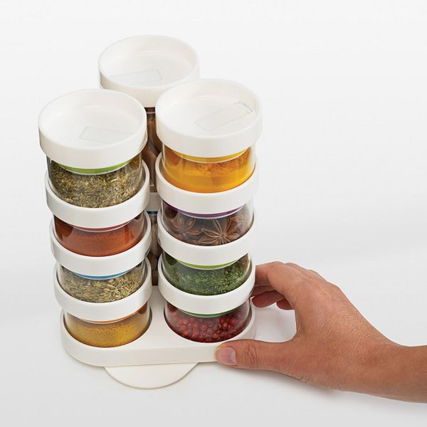 Joseph Joseph Spicestore Pc Glass Storage Container Set With Carousel Base