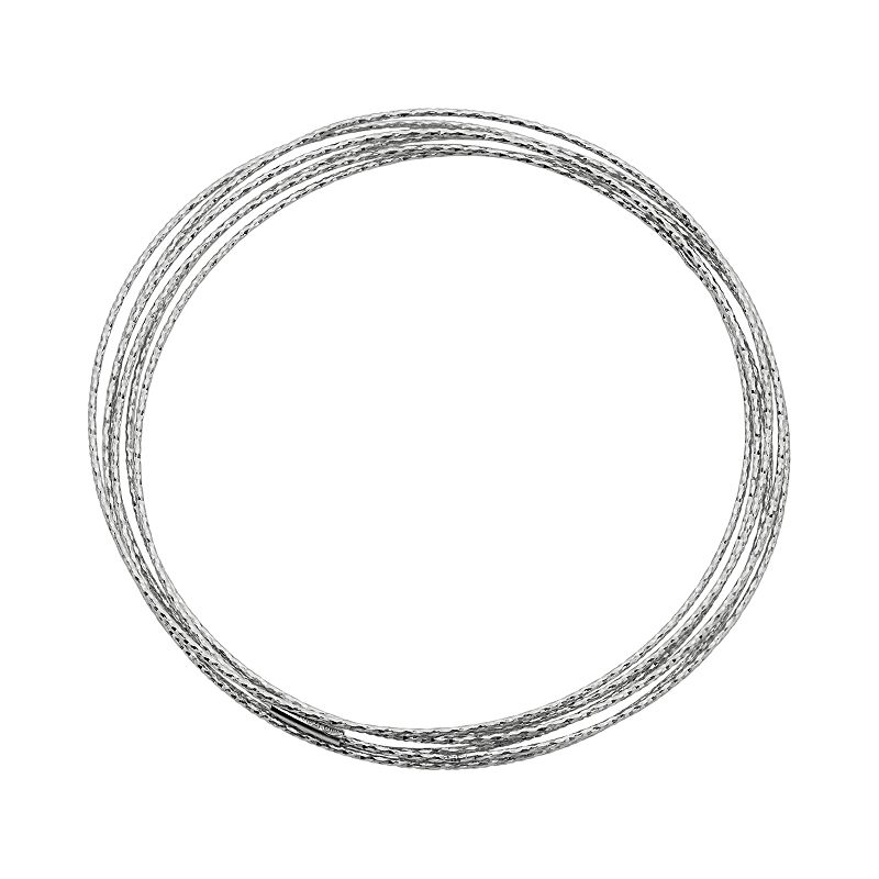 95430353 Sterling Silver Interlocking Bangle Bracelet, Wome sku 95430353