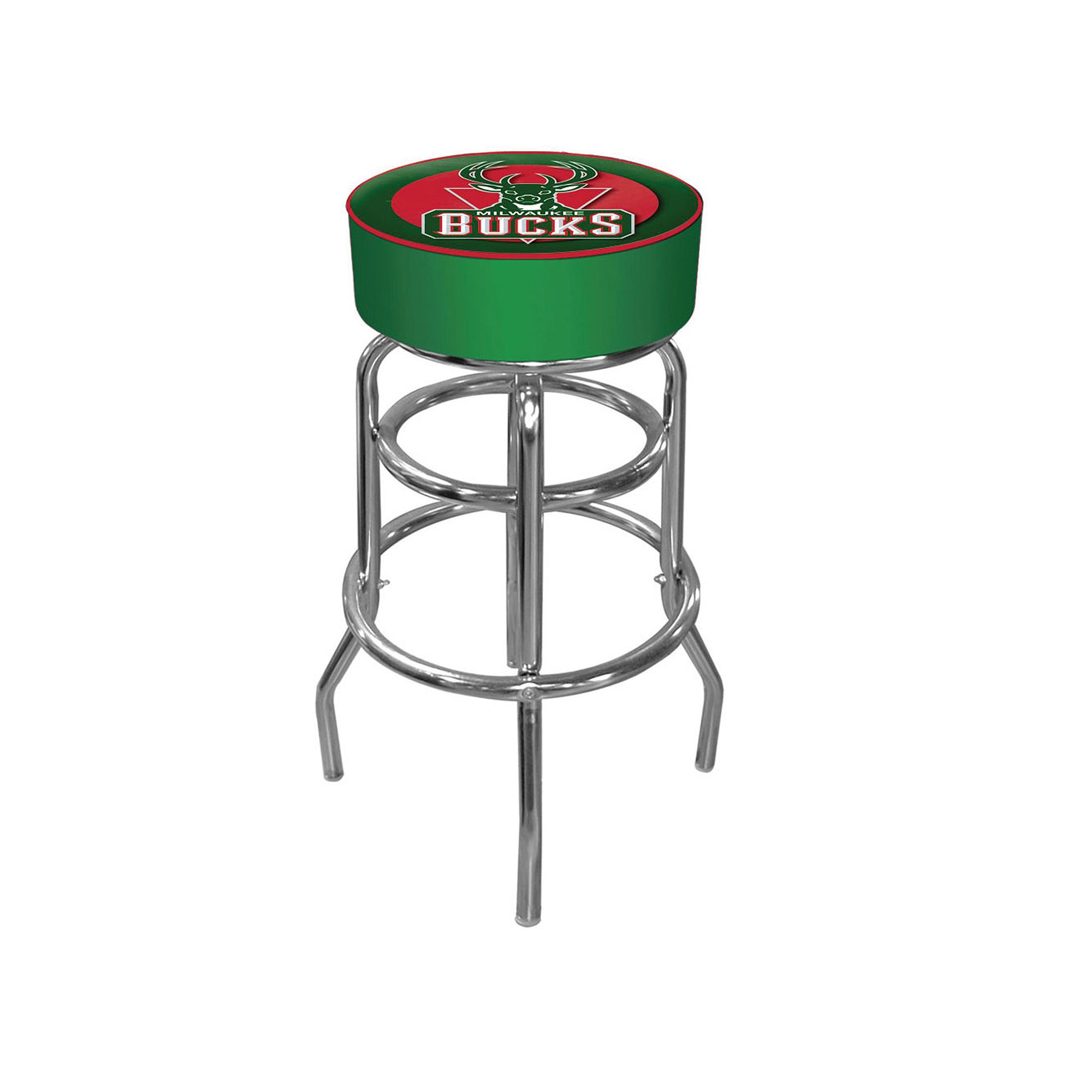 Milwaukee Bucks Padded Swivel Bar Stool, Team