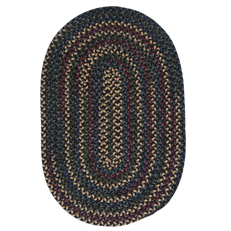 Colonial Mills Woolux Braided Oval 72in x108in Rug, Black, 6X9FT OVAL