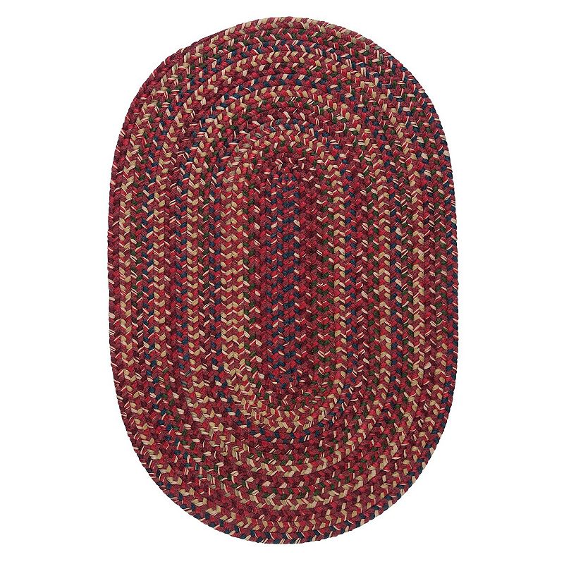 Colonial Mills Woolux Braided Oval 72in x108in Rug, Red, 6X9FT OVAL