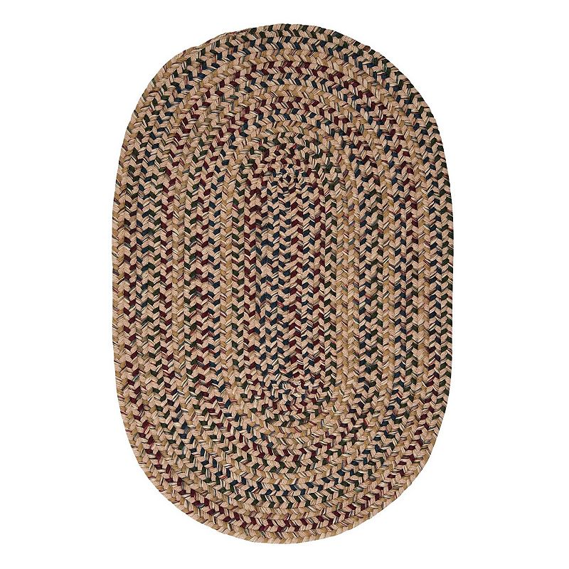 Colonial Mills Woolux Braided Oval 72in x108in Rug, Beig/Green, 6X9FT OVAL