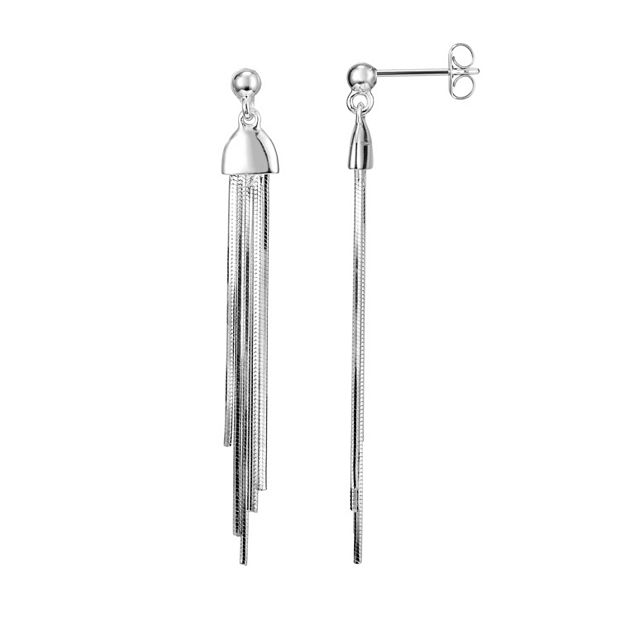 Silver deals fringe earrings