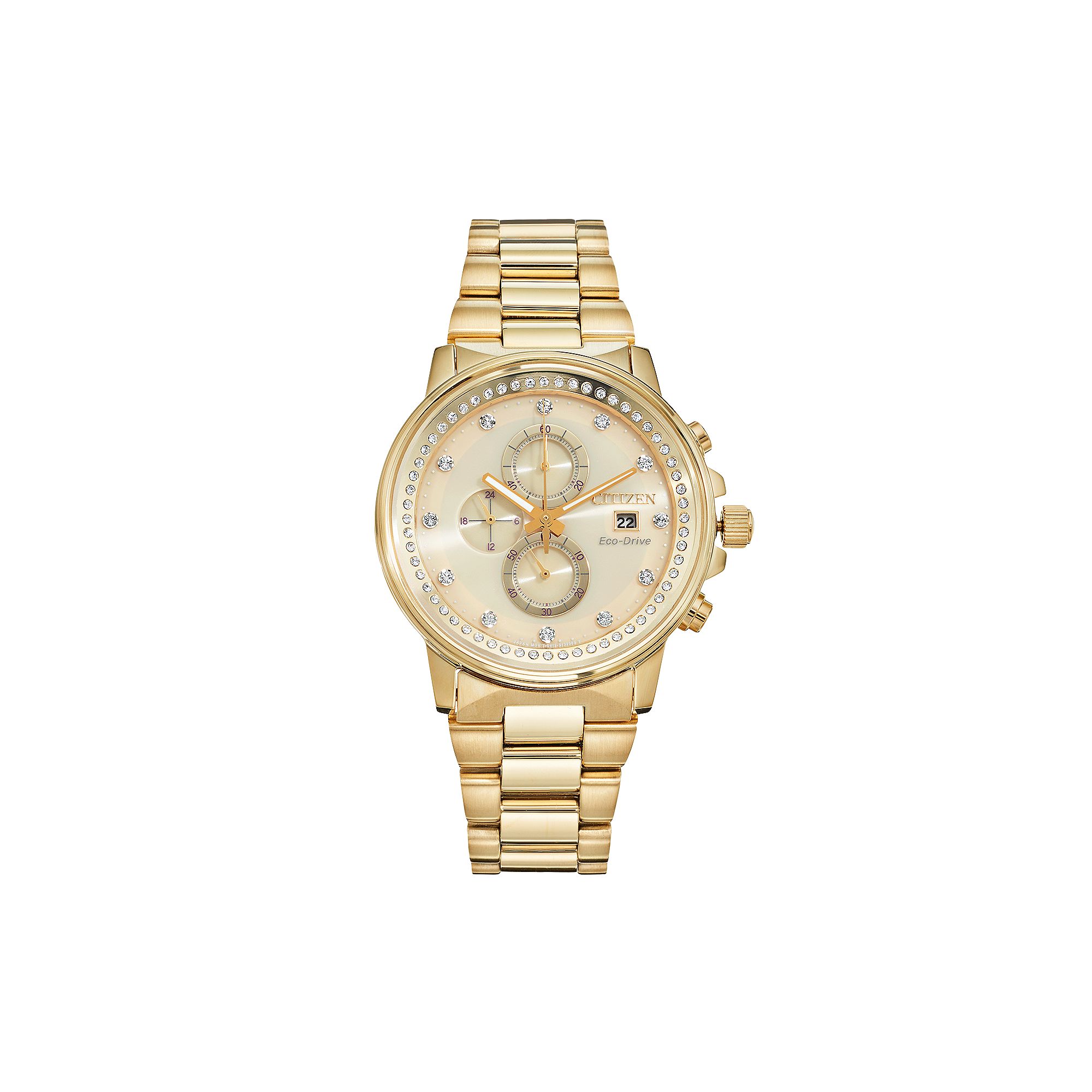 Citizen Eco-Drive Nighthawk Crystal Stainless Steel Chronograph Watch - FB3