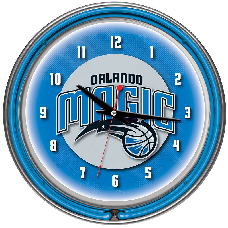 Orlando Magic Chrome Double-Ring Neon Wall Clock, Multicolor